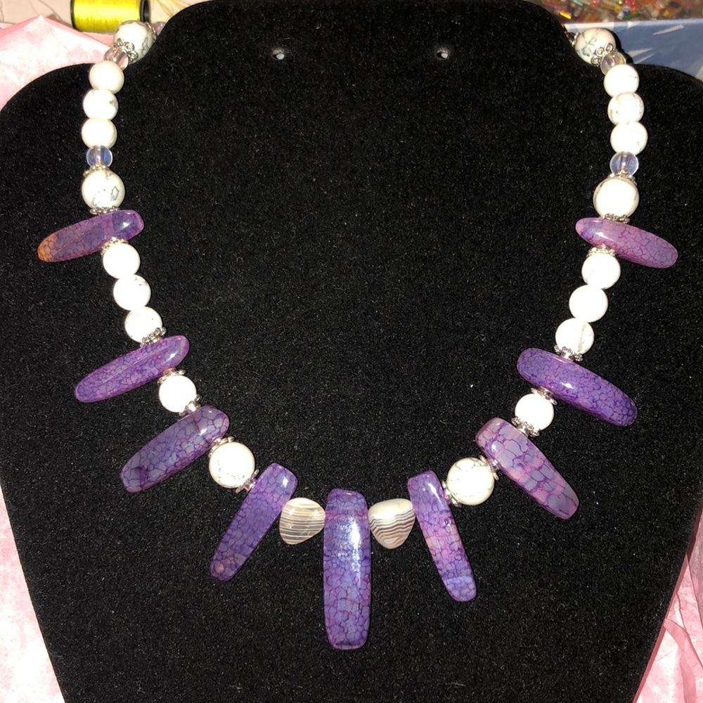 Agate And Amazonite Statement Necklace - image 1